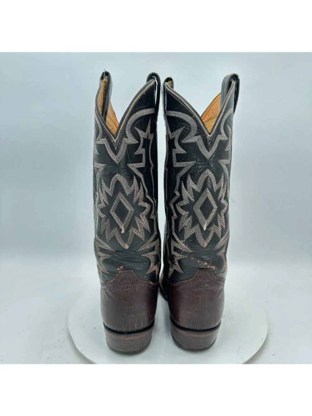 Tony Lama 70s Men Size 8.5D Brown Exotic Genuine Lizard Cowboy Western Boot